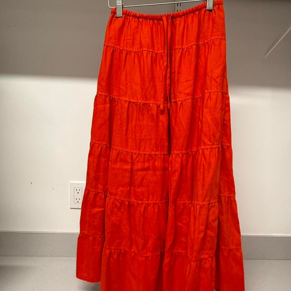 Aritzia orange maxi skirt with